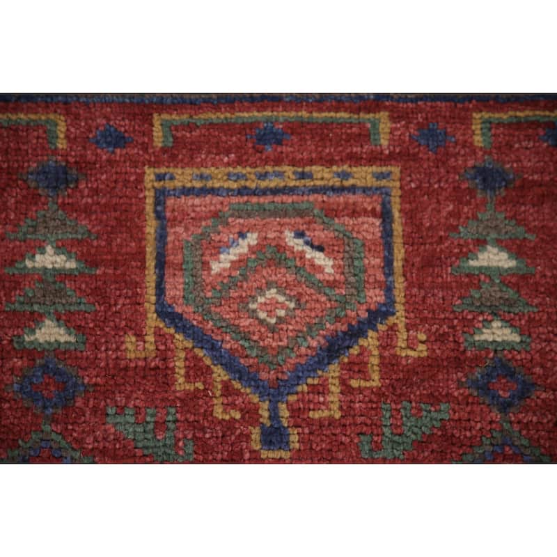 Red & Blue Sirjan Oriental Area Rug Hand-knotted Wool Carpet - 8'0"x 10'1"