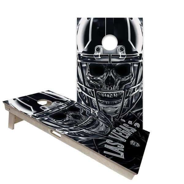 slide 2 of 6, Las Vegas Raiders Regulation 2x4 Cornhole Board Set All-Weather - Include Carrying Case
