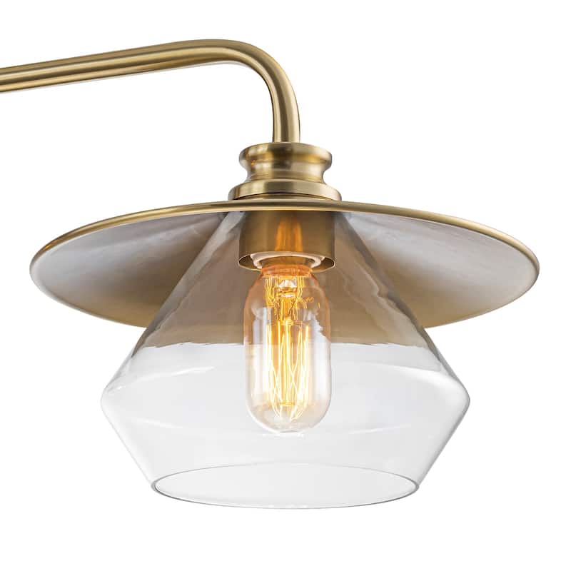 Modern 3-Light Linear Pendant Light with Clear Glass Lampshades - Dia.42.13-in