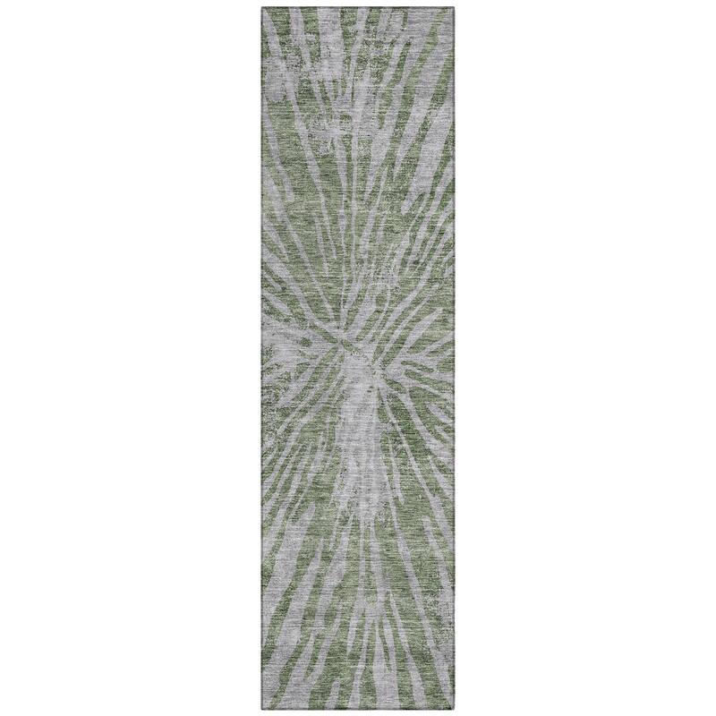 Machine Washable Indoor/ Outdoor Chantille Contemporary Burst Rug