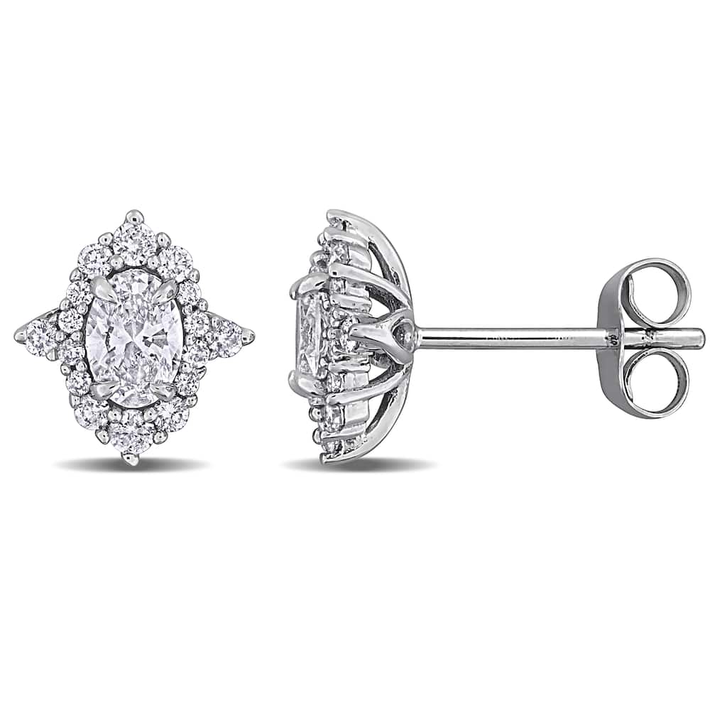 Miadora 3/4ct TW Lab-Grown Diamond Stud Earrings 14k White Gold