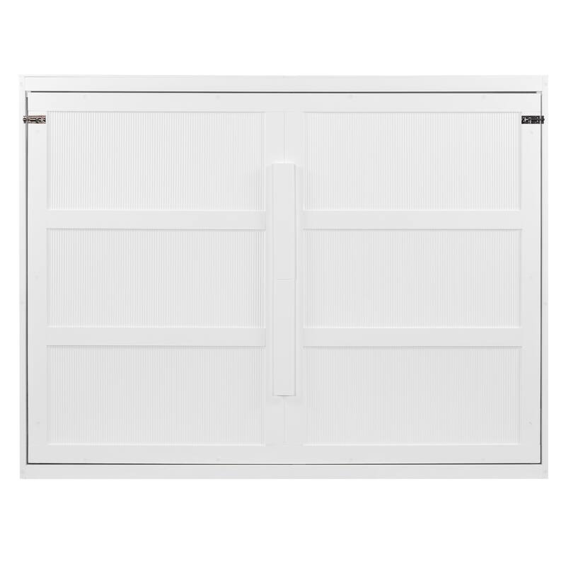 Roomfitters Queen Size Murphy Bed with LED Lights, Modern Wall Bed Space-Saving Cabinet