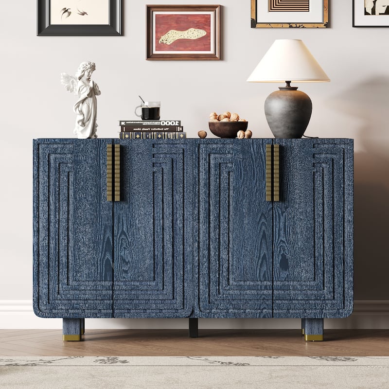 Vintage Fluted Sideboard with Adjustable Shelves by Harper&Bright Designs