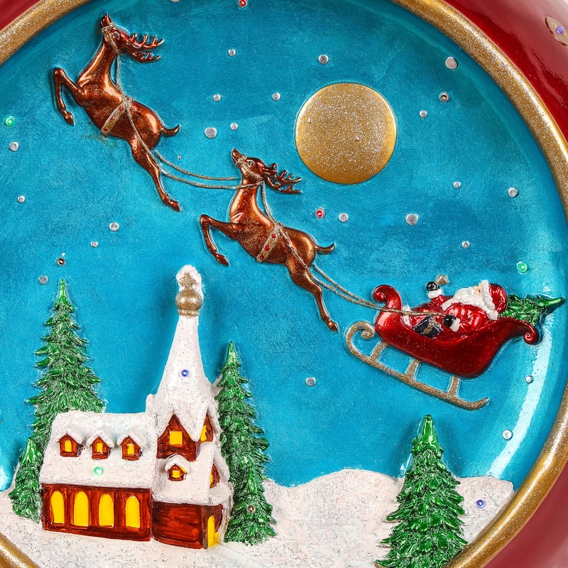 National Tree Company 34 in.Santa's Sleigh Ornament with Multicolor Lights and Music - 34 in