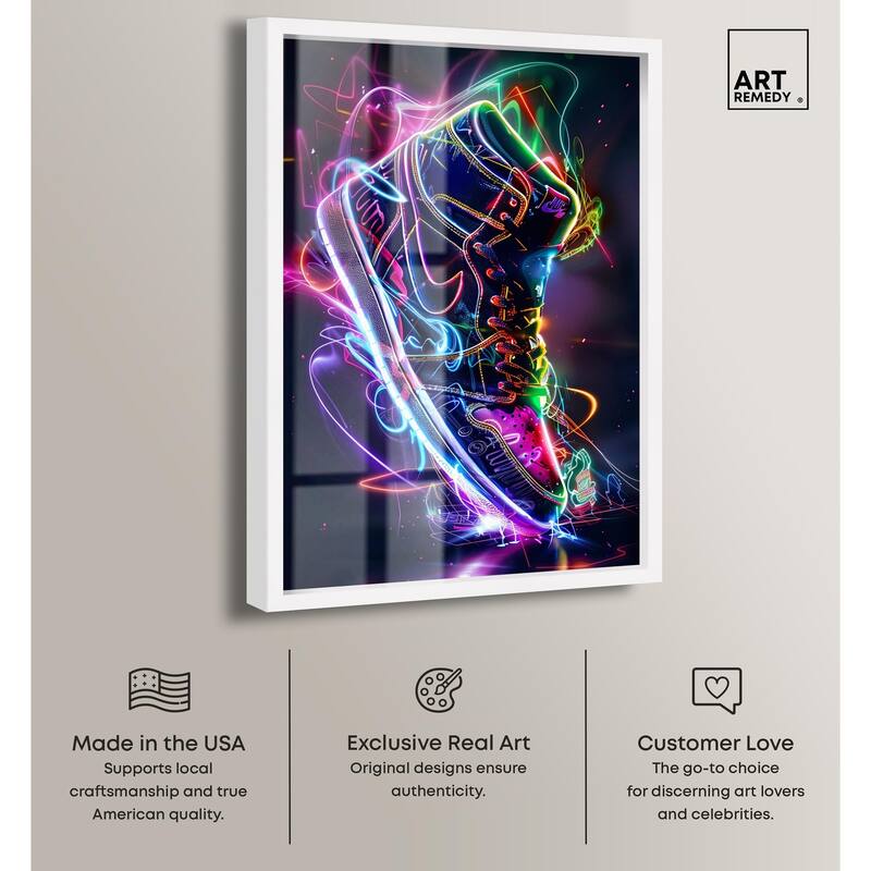 Bright Lights Sneaker Shadowbox by Art Remedy