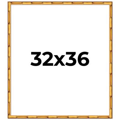 32x36 Frame Gold Bamboo Solid Wood Picture Frame | 1 Inch Moulding