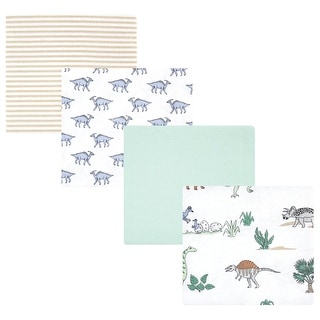 Hudson Baby Infant Boy Cotton Flannel Receiving Blankets, Boy Dino World, One Size - Boy Dino World - One Size