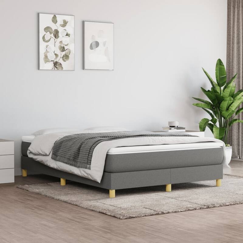 vidaXL Box Spring Bed Base Platform Bed Frame with Mattress for Bedroom Fabric