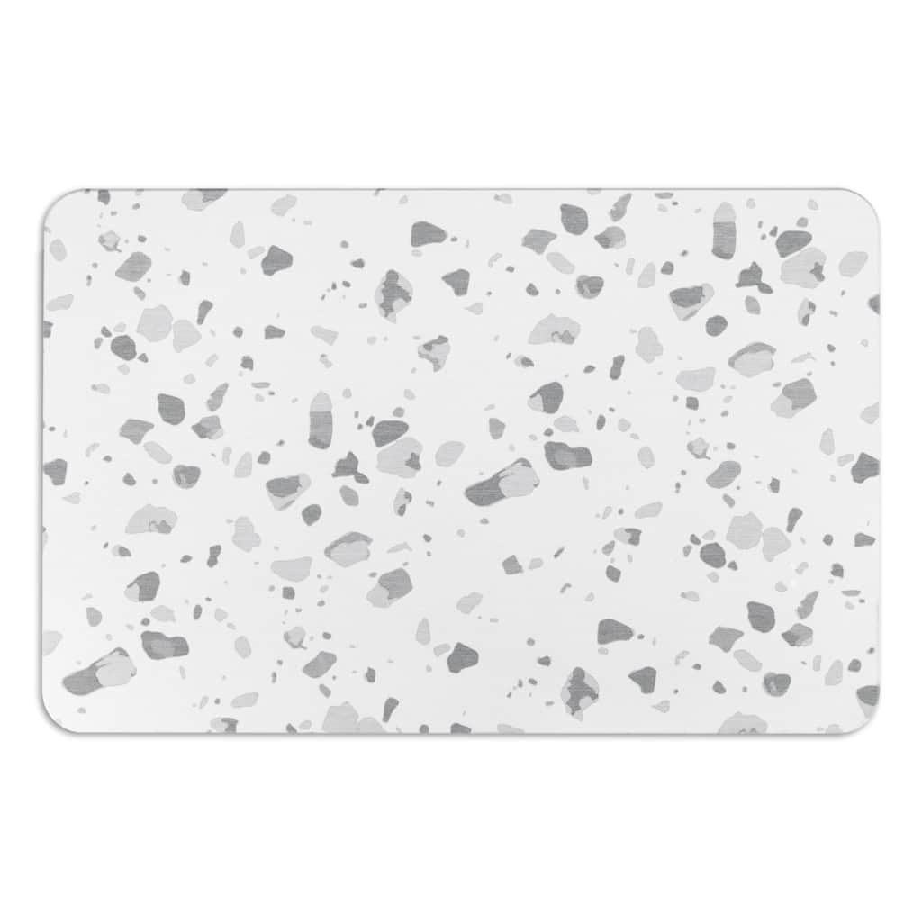 Artsy Mats Grey Terrazzo White Stone Non Slip Bath Mat