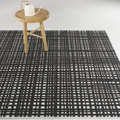 Haldane Abstract Plaid Indoor/Outdoor Area Rug
