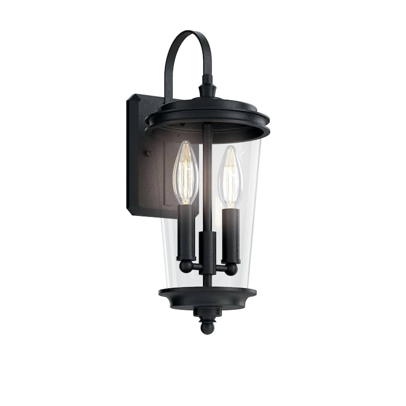 Kichler Lighting Holmden 2-Light Textured Black Outdoor Wall Light