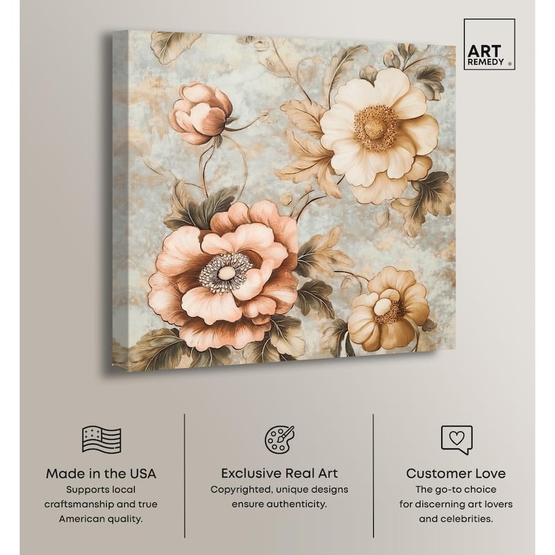 Retro Rose I Canvas by Art Remedy, Gallery Wrapped