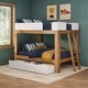 preview thumbnail 1 of 19, Mid-Century Modern Full over Full Bunk Bed with Storage Drawers Pecan/White