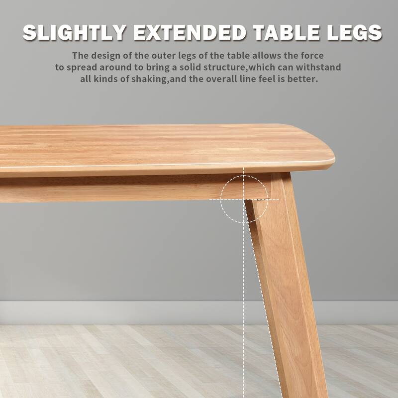 Modern Dining Table 48 Inch Kitchen Table with Solid Wood Leg Espresso/Oak