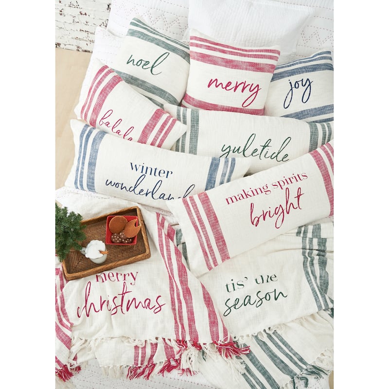 14" x 22" Morgan Sparkle Woven Christmas Throw Pillow