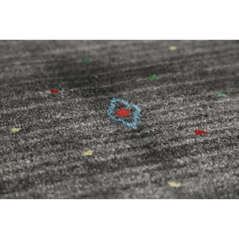 Hand Knotted Oriental 100% Wool Carpet Tribal Tribal Greys & Charcoal Gabbeh Area Rug - 10' 0'' X 8' 0''