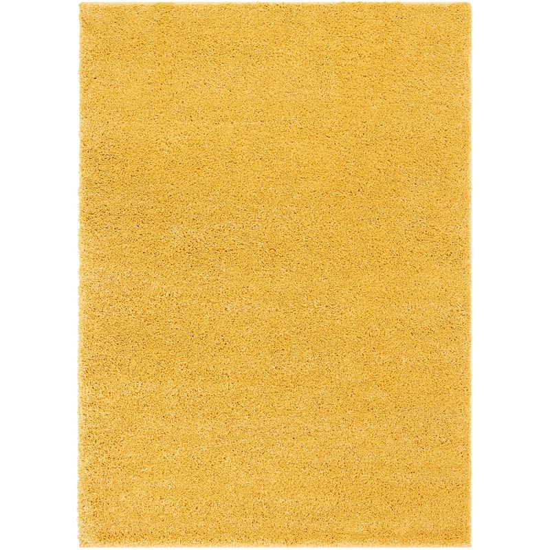Well Woven Madison Shag Piper Ethnic Modern Shag Solid Area Rug - 3' 11" x 5' 3" - Yellow - Rectangle
