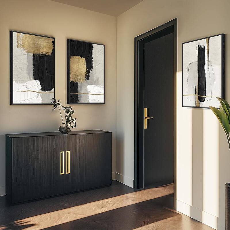 Wall Art,Modern Minimalist Gold Beige Block Pictures