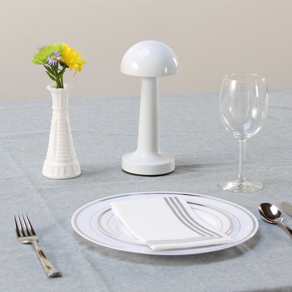 LED Metal Mushroom Mini Touch Sensor Desk Lamp - 8.75" - White