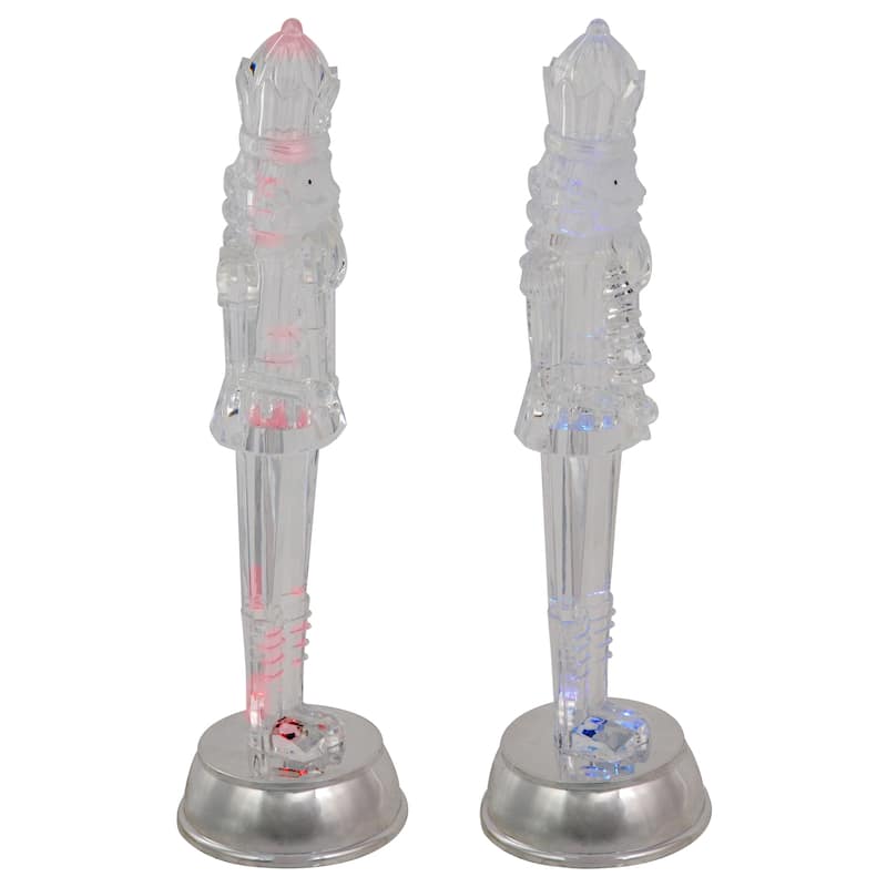 Set of 2 LED Lighted and Musical Nutcracker Christmas Figurines 12.5-Inch - 12.5"