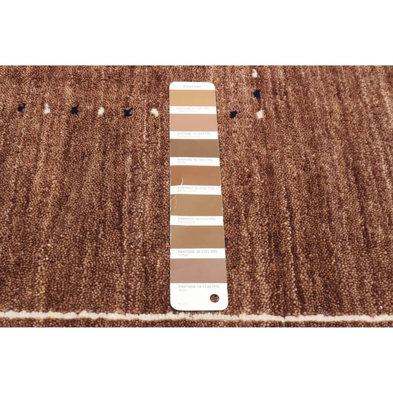 ECARPETGALLERY Hand Loomed Kashkuli Gabbeh Brown Wool Rug - 4'10 x 7'11