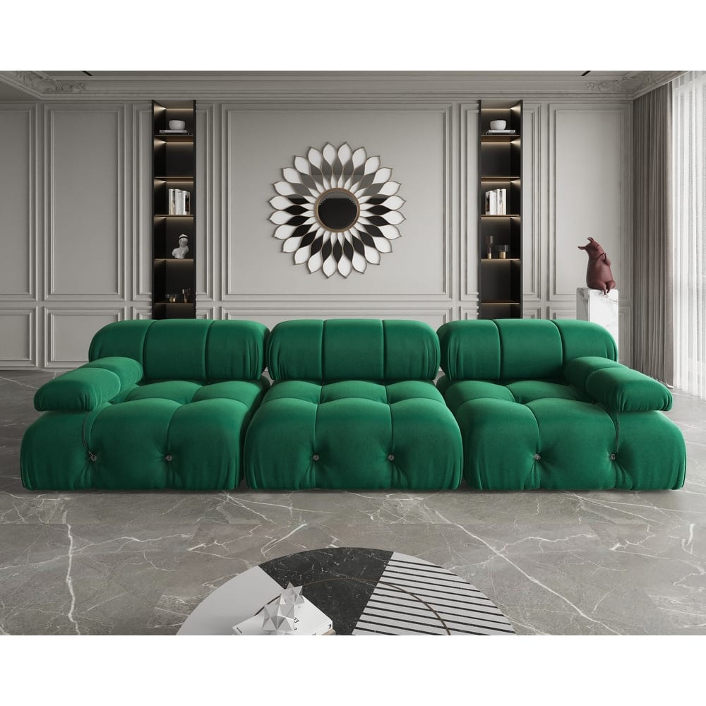 Velvet 3-seater Reversible Modular Sofa