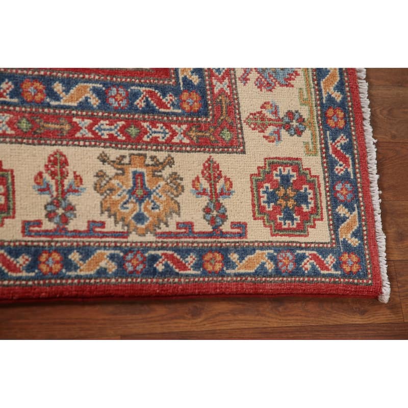 Traditional Kazak Area Rug Handmade Living Room Wool Carpet - 4'11" x 6'5"