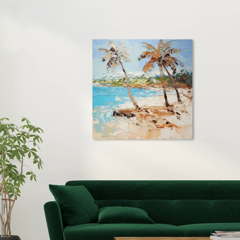 Wynwood Studio Canvas Nature and Landscape One side of my Paradise Blue and Tropical Wall Art Canvas Print - 30 x 30