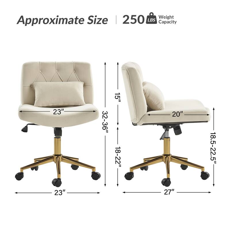Ollie Modern Flannel Swivel Tilting Office Chair with Pillow by HULALA HOME