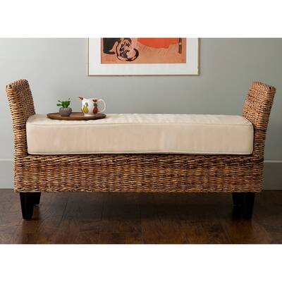 East at Main East at Main Woven Abaca Bench with Cushion