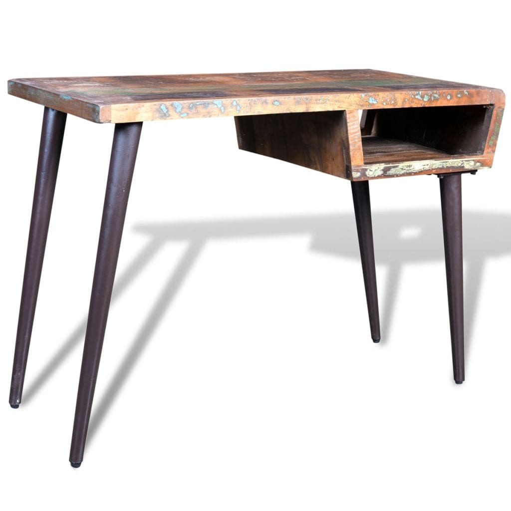 Shop Vidaxl Reclaimed Wood Desk With Iron Legs Overstock 18964772
