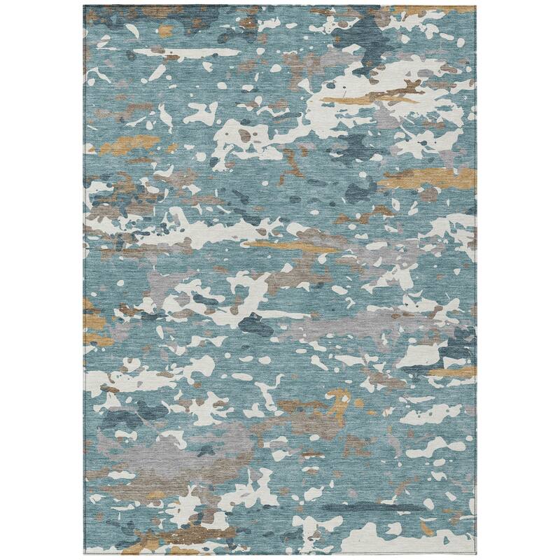 Machine Washable Indoor/ Outdoor Modern Calhan Chantille Rug
