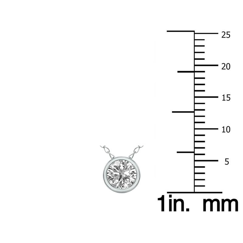 Marquee 1/3 Carat Lab Grown Diamond Bezel Pendant in 14K White Gold