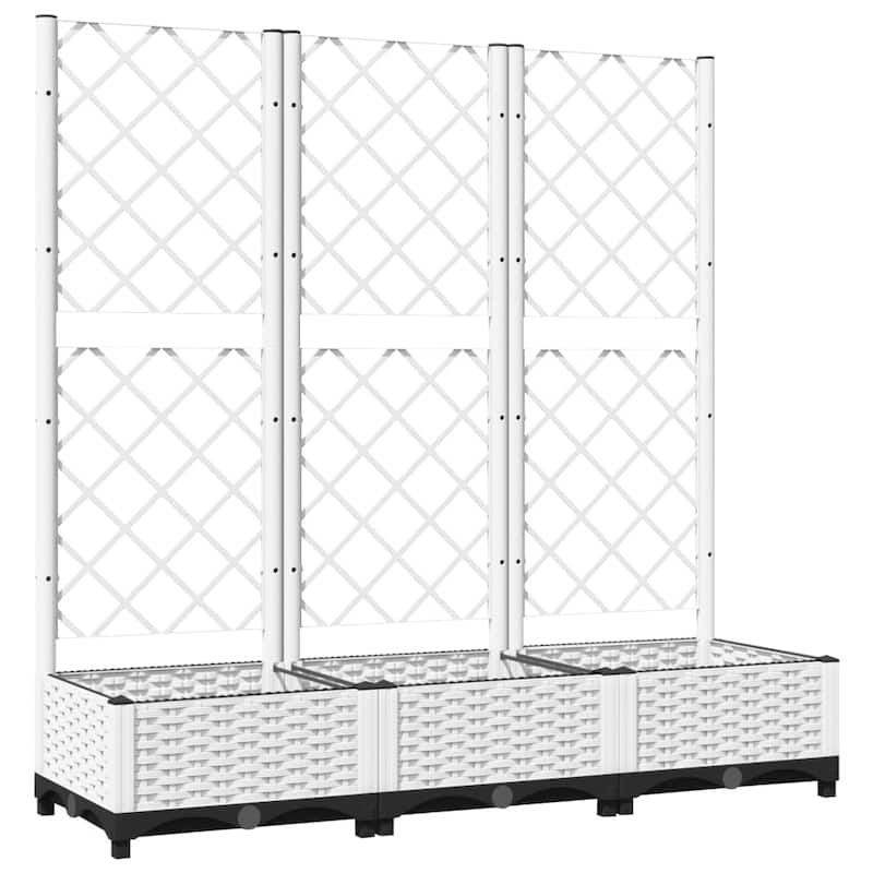 vidaXL Garden Planter with Trellis Plant Pot Flower Box Raised Bed Outdoor PP