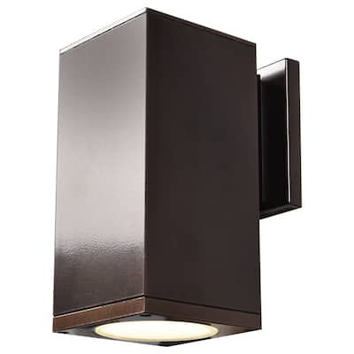 Access Lighting Bayside - LED Outdoor Square Cylinder Wall Fixture - Small - Frosted Glass Diffuser