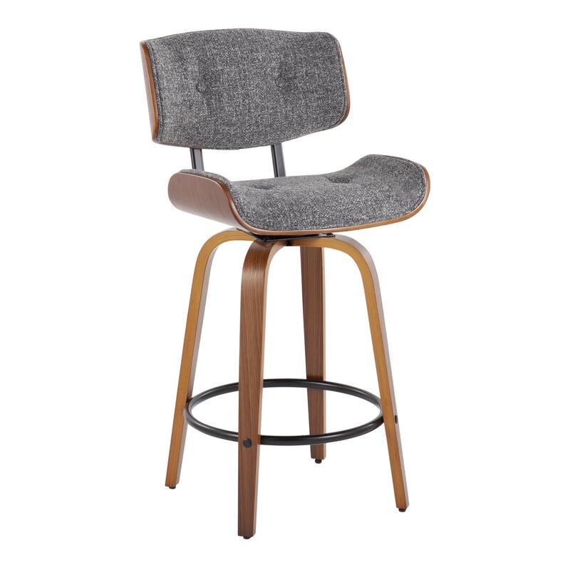 Carson Carrington Leksand 26" Fixed-Height Counter Stool with Bent Wood Legs (Set of 2)