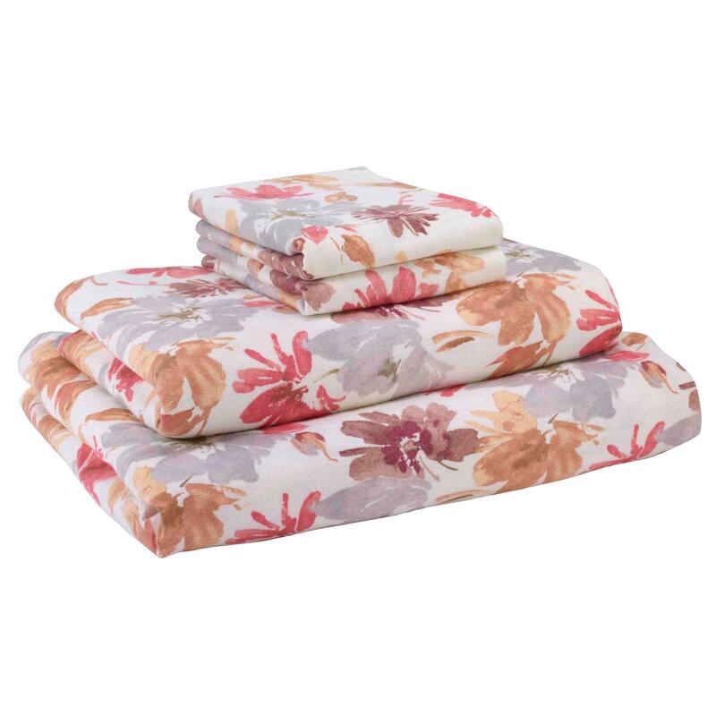 Avanti Linens Wildflowers Flannel King Sheet Set
