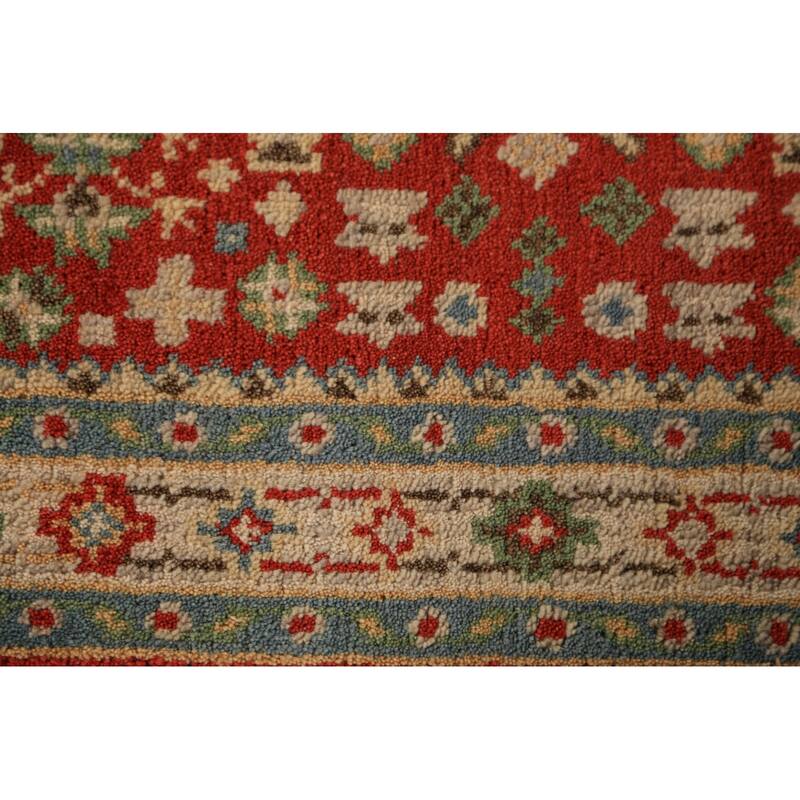 Geometric Kazak Indian Foyer Rug Hand-Knotted Wool Carpet - 2'9"x 5'1"