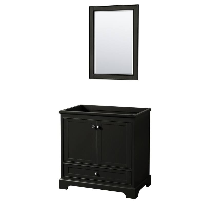 Wyndham Collection Deborah 35-1/4" Free Standing Single Wood Vanity - Dark Espresso / Polished Chrome Hardware