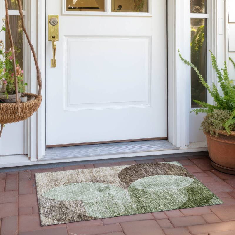 Machine Washable Indoor/ Outdoor Contemporary Deco Chantille Rug