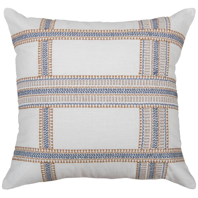 Donny Osmond Ivory/Multi Stripe Modern Industrial Throw Pillow