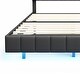preview thumbnail 28 of 26, Floating Bed Frame with LED Lights and USB Charging,