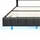 preview thumbnail 11 of 9, Queen Size Floating Bed Frame with Lights and USB Charging, Modern Upholstered Platform LED Bed with Slat Support