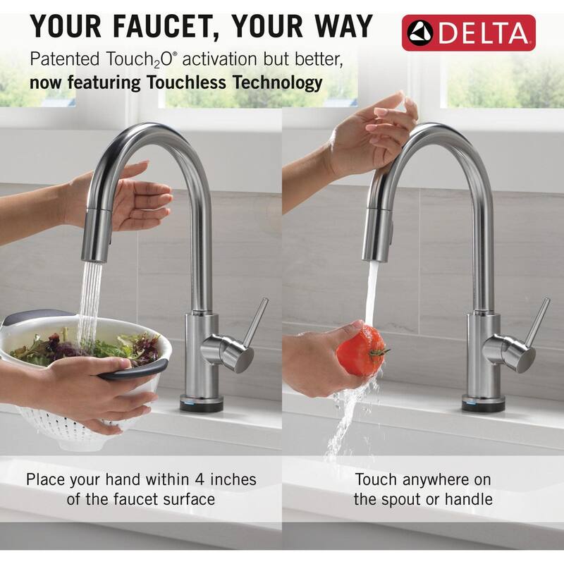 Delta 9159TL-DST Trinsic 1.8 GPM Single Hole Pull Down Touchless