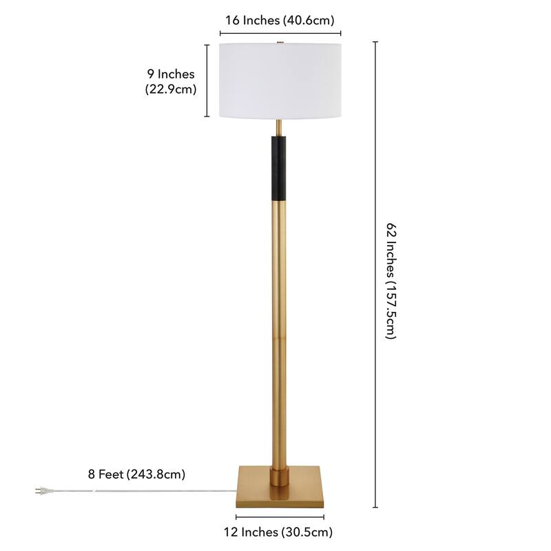 Teagan Two-Tone Brass and Black Floor Lamp
