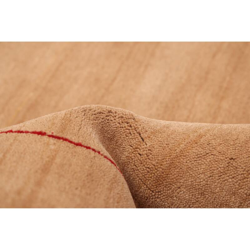 ECARPETGALLERY Hand Loomed Kashkuli Gabbeh Tan Wool Rug - 4'0 x 5'9