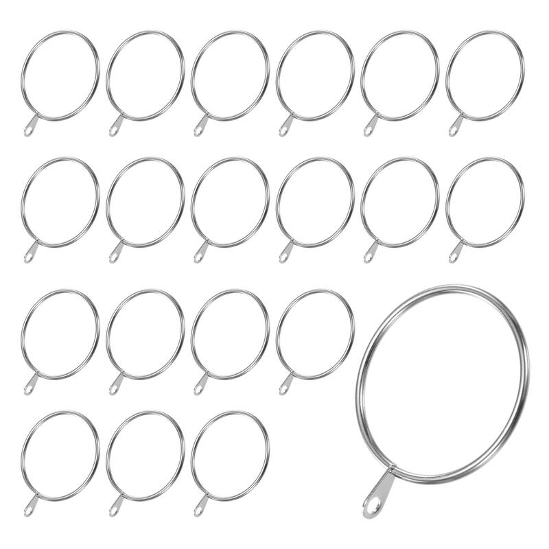 20-Pack Curtain Rings W Eyelet, I D Metal Rings for Curtain Rods