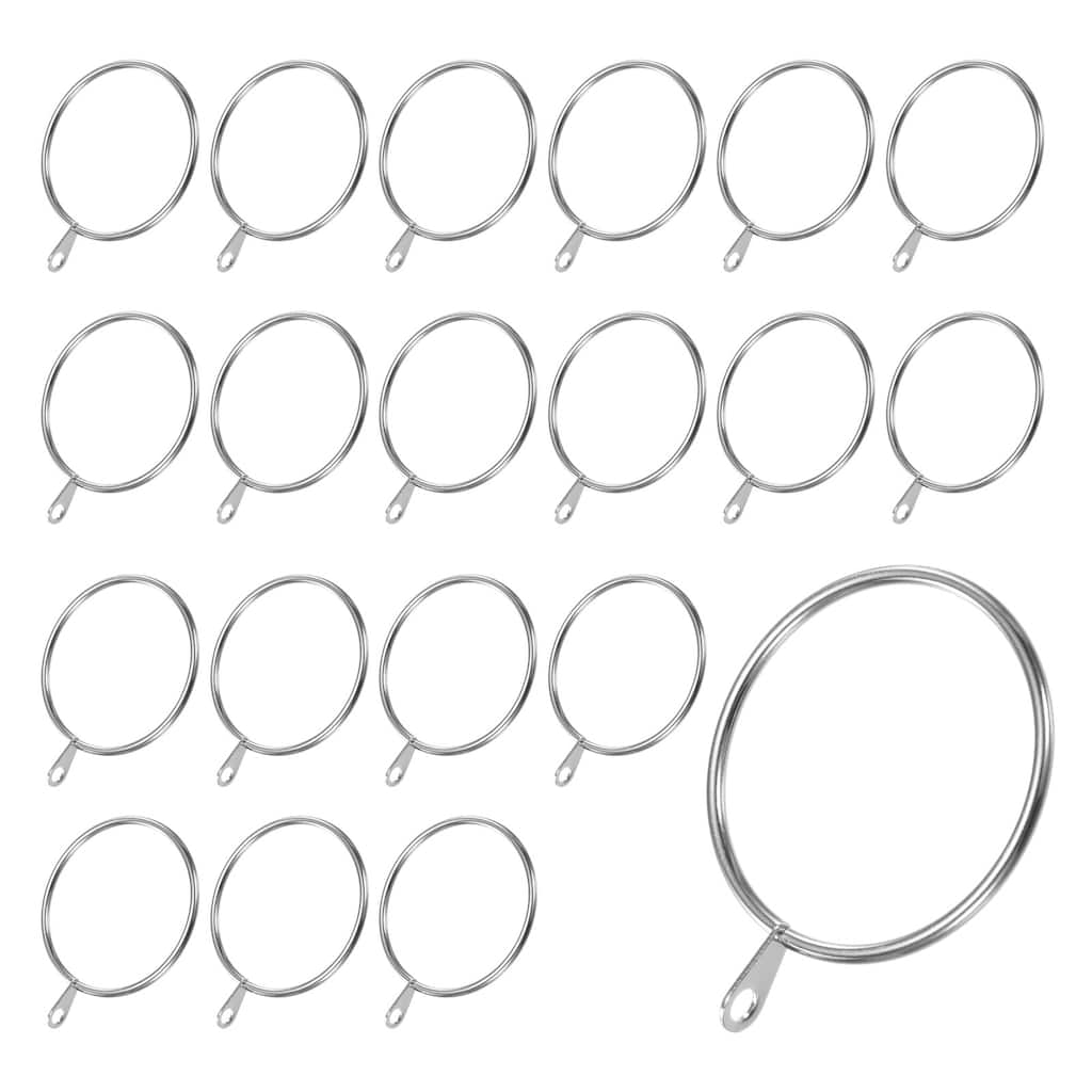 20-Pack Curtain Rings W Eyelet, I D Metal Rings for Curtain Rods
