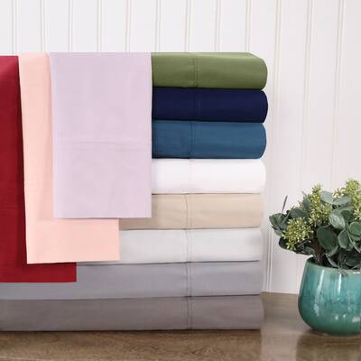 Superior 300TC Flynn Solid Cotton Percale Pillowcase - (Set of 2)