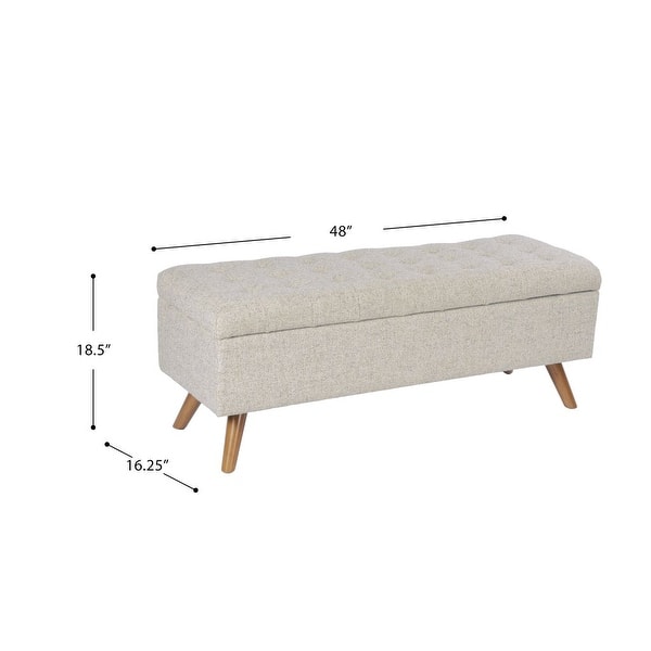 dimension image slide 7 of 8, HomePop Modern Storage Bench